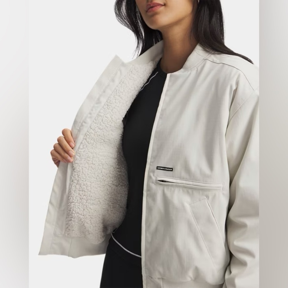 NWT New Under Armour Women’s Expanse Fleece Lined Bomber Jacket Medium M Coat